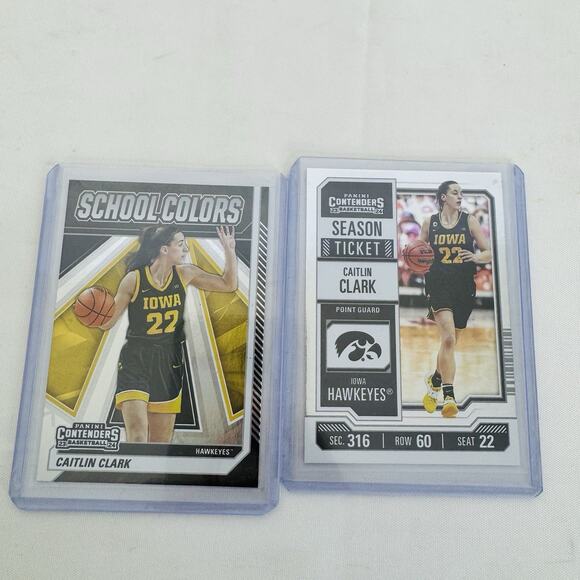 2024 Panini Caitlin Clark Contenders School Colors & Season Ticket Parallel Lot - Picture 1 of 6